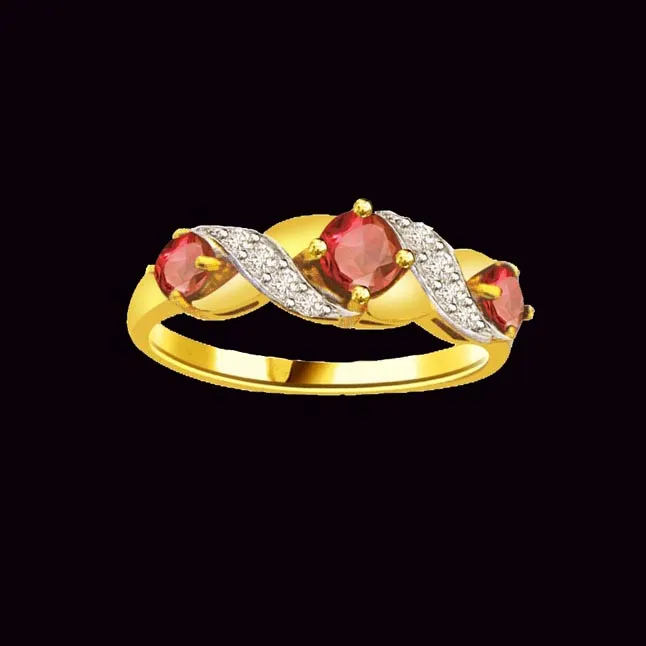 Sparkling Diva - Real Diamond & Ruby Ring (SDR1220)