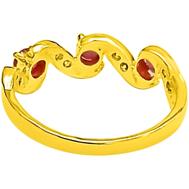 Classic Real Diamond & Ruby Gold Ring (SDR1221)