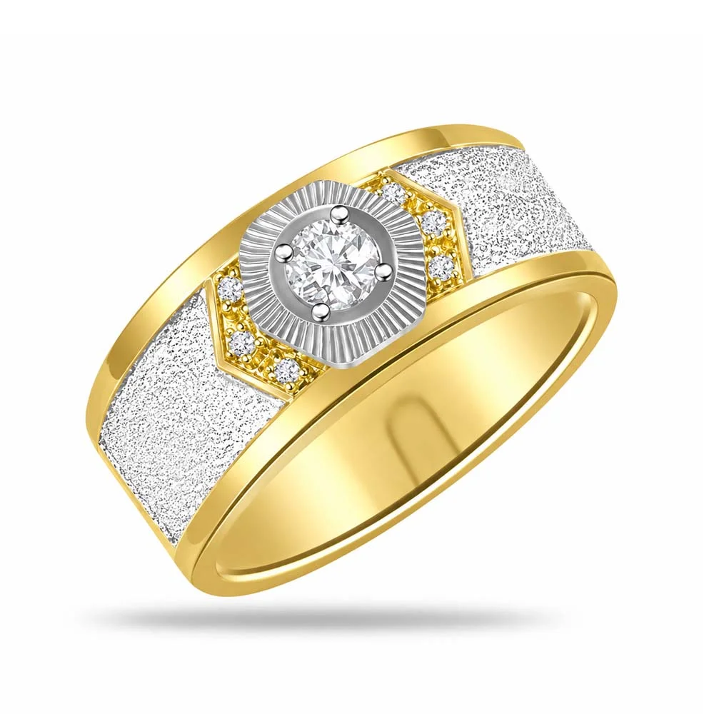 Trendy Real Diamond 18kt Gold Ring (SDR1236)