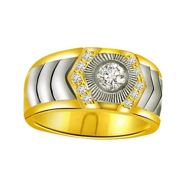 Two-Tone Real Diamond Gold Ring (SDR1237)