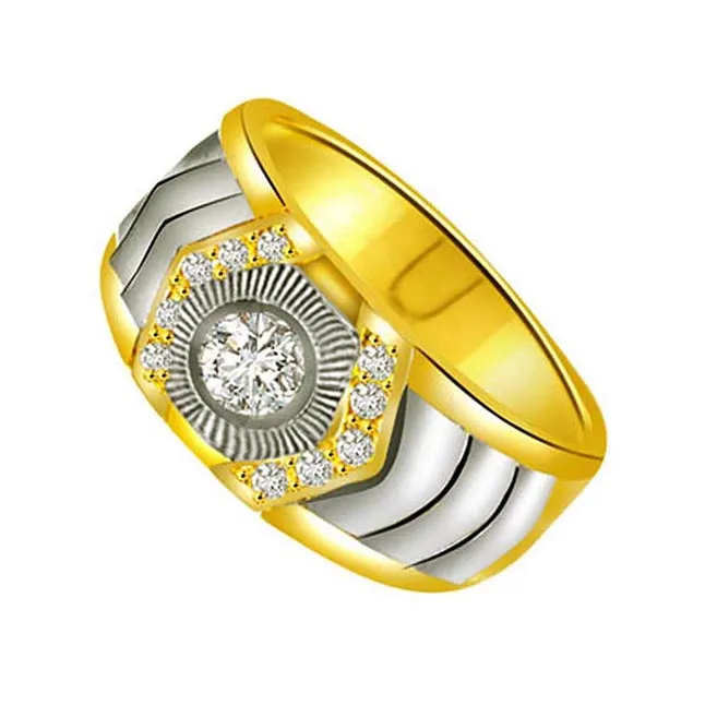 Two-Tone Real Diamond Gold Ring (SDR1237)