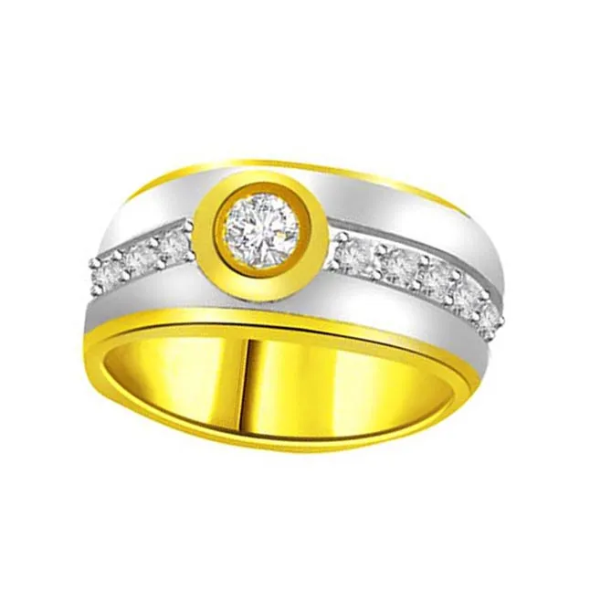 Two-Tone Real Diamond Gold Ring (SDR1239)