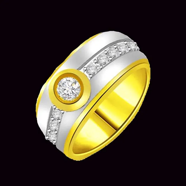 Two-Tone Real Diamond Gold Ring (SDR1239)