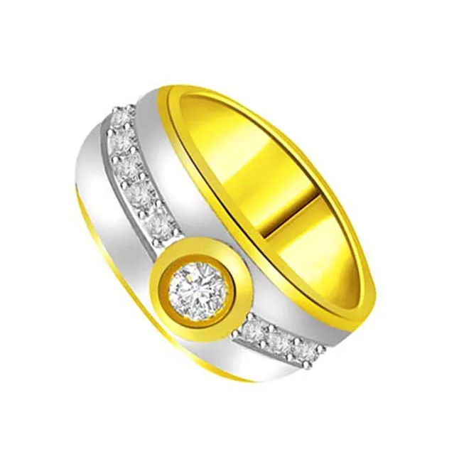 Two-Tone Real Diamond Gold Ring (SDR1239)