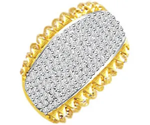 Pave Setting Real Diamond Ring In Wide Band In 18k Gold (SDR1244)