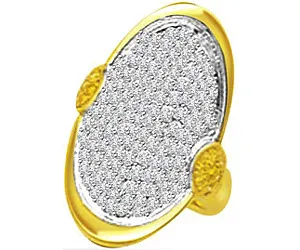 Pave Setting Real Diamond Cocktail Ring In 18k Gold (SDR1245)