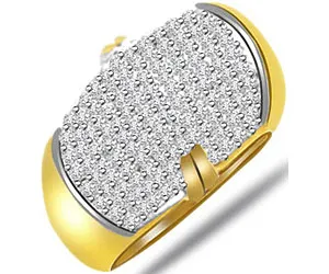 Pave Setting Real Diamond Wide Band Ring In 18k Gold (SDR1250)