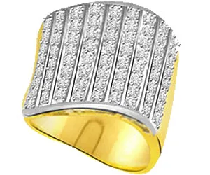Pave Set Diamond Wide B rings In 18k Gold