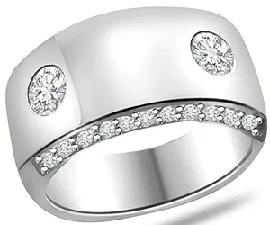 0.37 cts 14k White Gold Diamond rings -Designer