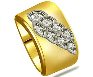 0.20 cts Fine Wide Band Real Diamond Ring in 18kt Yellow Gold Ring (SDR1265)