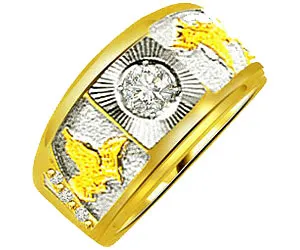 0.42 cts Two Tone Real Diamond Ring in 18k Gold (SDR1267)