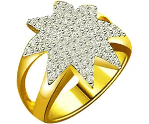 0.75 cts Star Shape Two Tone Real Diamond Ring (SDR1271)