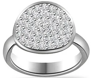 Pave Setting Diamond Ring In Wide Band 14k Gold