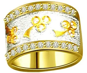 0.30 cts Real Diamond & 18kt Yellow Gold Wide Band Ring (SDR1283)