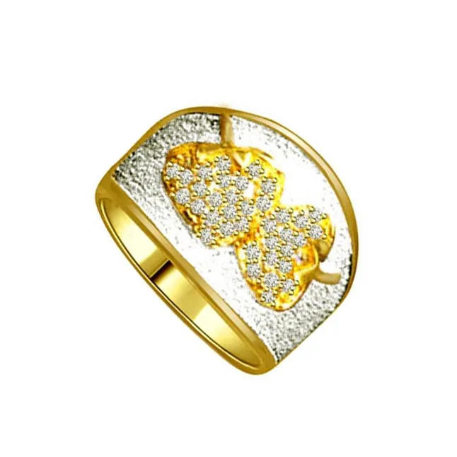 0.50 cts Real Diamond and 18kt Yellow Gold Two Tone Ring (SDR1284)