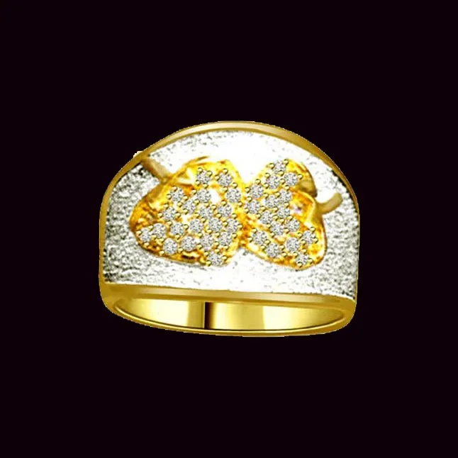 0.50 cts Real Diamond and 18kt Yellow Gold Two Tone Ring (SDR1284)