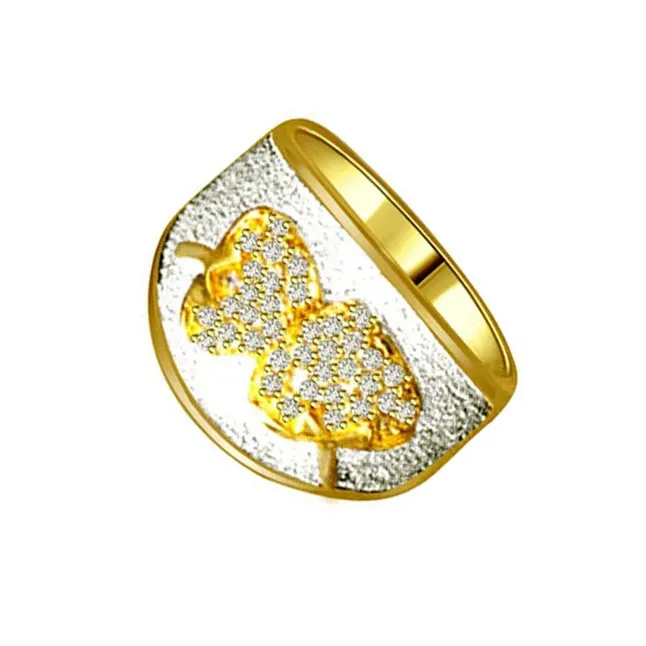 0.50 cts Real Diamond and 18kt Yellow Gold Two Tone Ring (SDR1284)