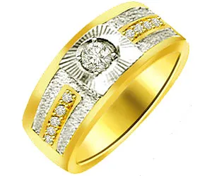 0.35 cts Real Diamond and 18kt Yellow Gold Wide Band Ring (SDR1285)