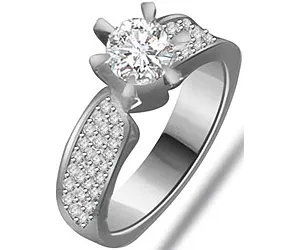 0.70 cts Real Diamond and 14kt White Gold Engagement Ring (SDR1288)