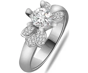 0.75 cts Diamond White Gold Engagement rings -Designer