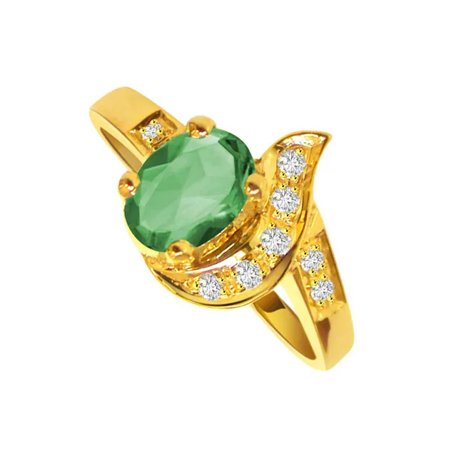 Love Messages - Real Diamond & Emerald Ring (SDR128)