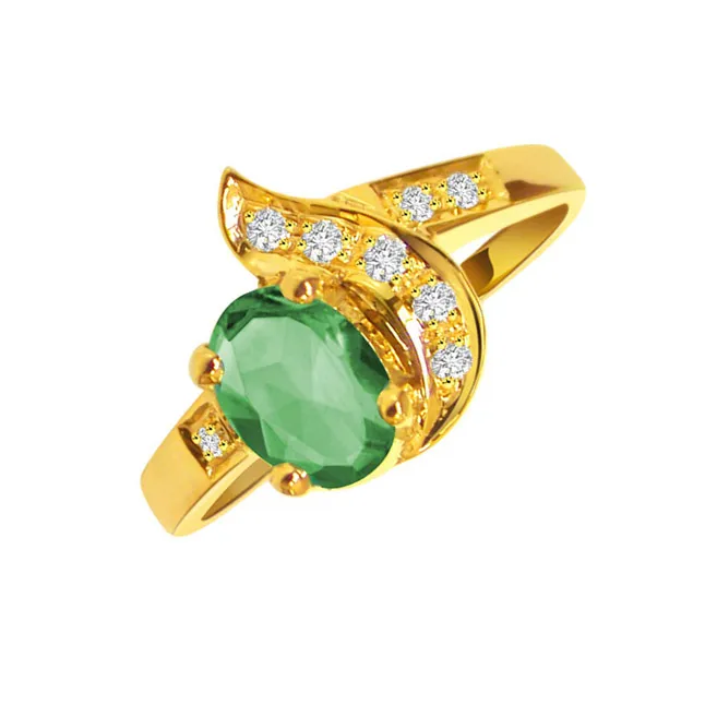 Love Messages - Real Diamond & Emerald Ring (SDR128)