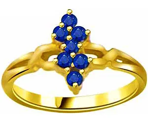 0.21cts Real Round Sapphire 18kt Yellow Gold Ring (SDR1290)
