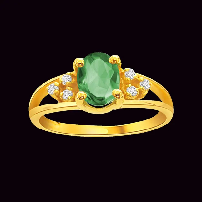 Kiss n Tell - Real Diamond & Emerald Ring (SDR129)