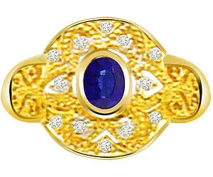 0.30 cts Real Diamond & Sapphire Gold Ring (SDR1309)