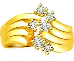 0.18cts Designer Real Diamond Ring In 18K Gold (SDR1315)