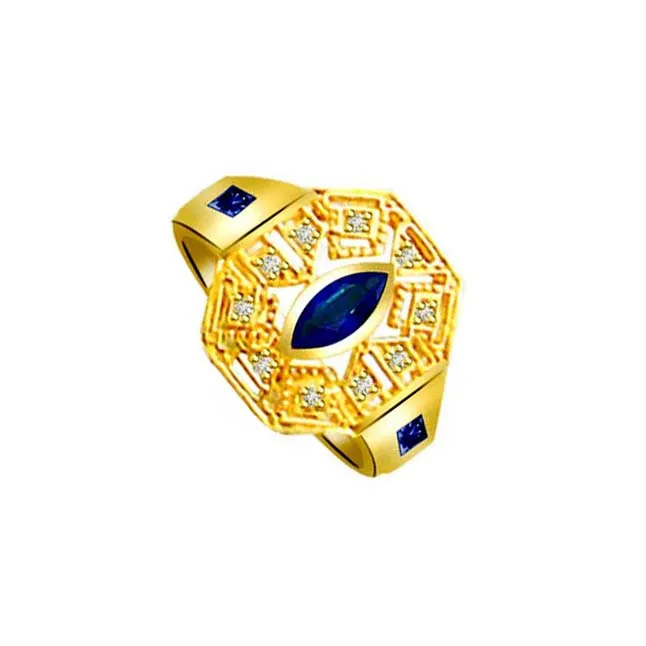 0.20cts Real Diamond & Sapphire Ring (SDR1317)