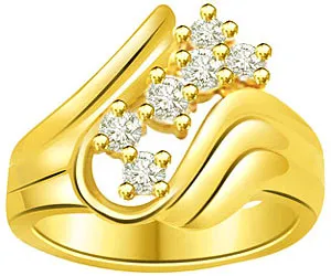 0.30 cts Designer 18K Yellow Gold Diamond rings