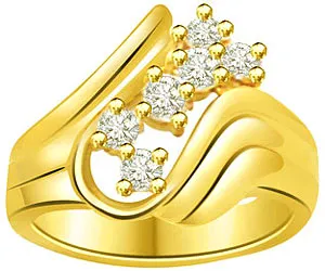 0.30cts Designer 18K Yellow Gold Real Diamond Ring (SDR1329)