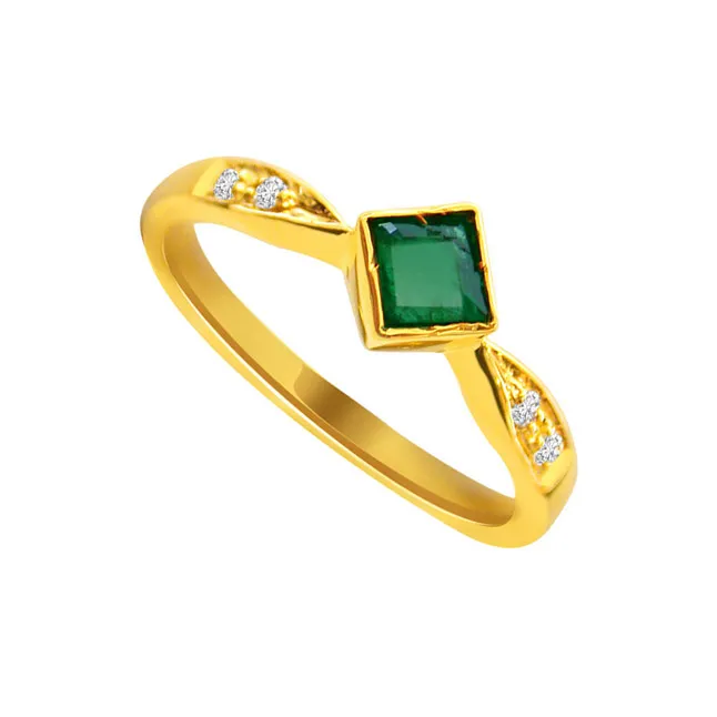 Go Green - Real Diamond & Emerald Ring (SDR132)