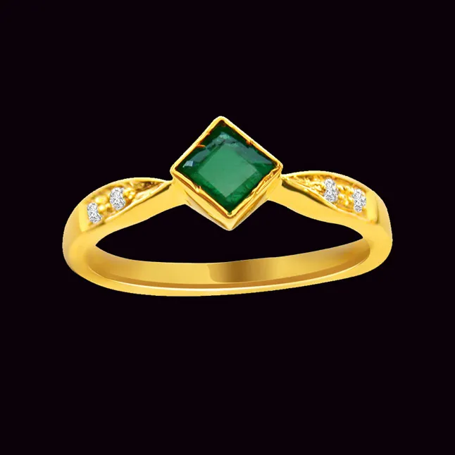 Go Green - Real Diamond & Emerald Ring (SDR132)