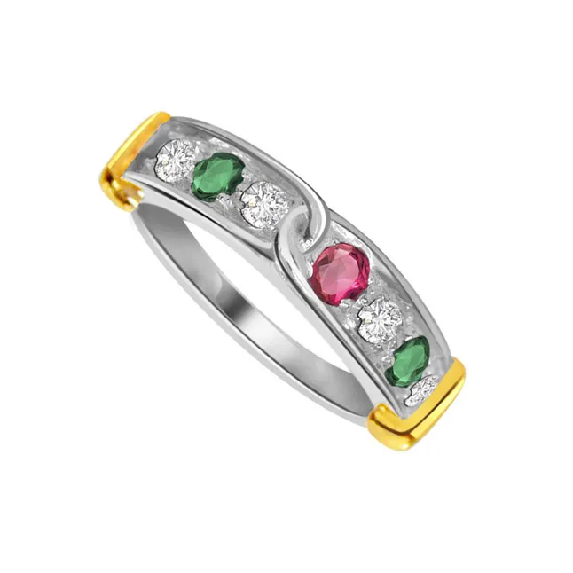 Colors of Love - Real Gemstone & Diamond Ring (SDR133)