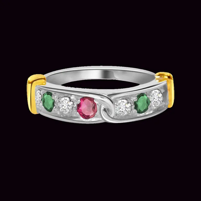 Colors of Love - Real Gemstone & Diamond Ring (SDR133)