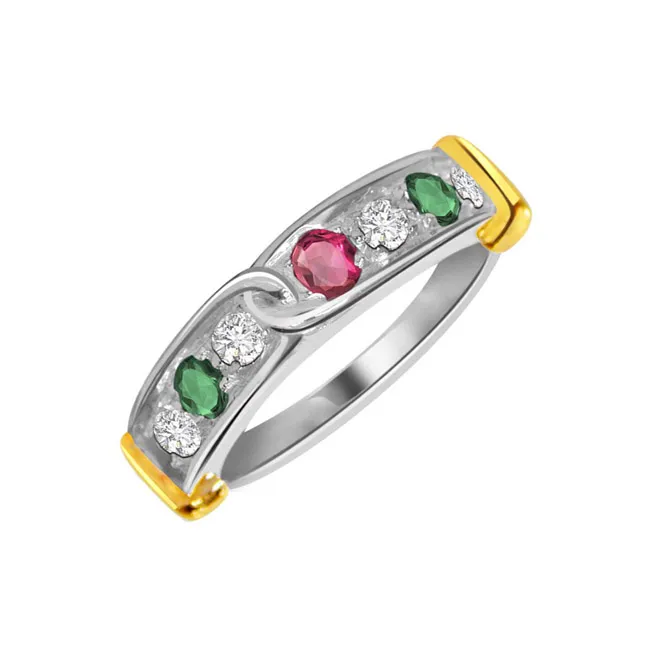 Colors of Love - Real Gemstone & Diamond Ring (SDR133)