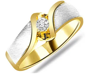 0.20cts Two Tone Real Solitaire Diamond Ring (SDR1341)