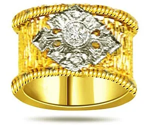 0.36 cts Diamond Wide B rings In 18k Gold
