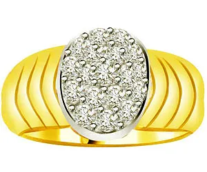 0.38 cts Diamond Two Tone Wide B rings
