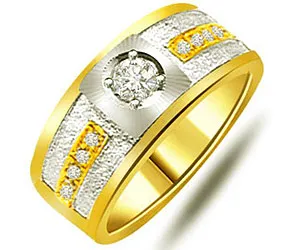 0.36cts Two Tone 18K Real Diamond Band (SDR1353)
