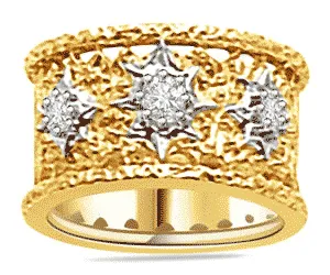 0.15cts Wide Band Diamond Ring in 18k Gold (SDR1360)