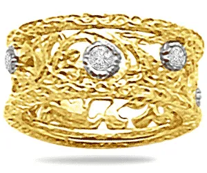 0.20cts Wide Band Real Diamond Ring in 18k Gold (SDR1363)