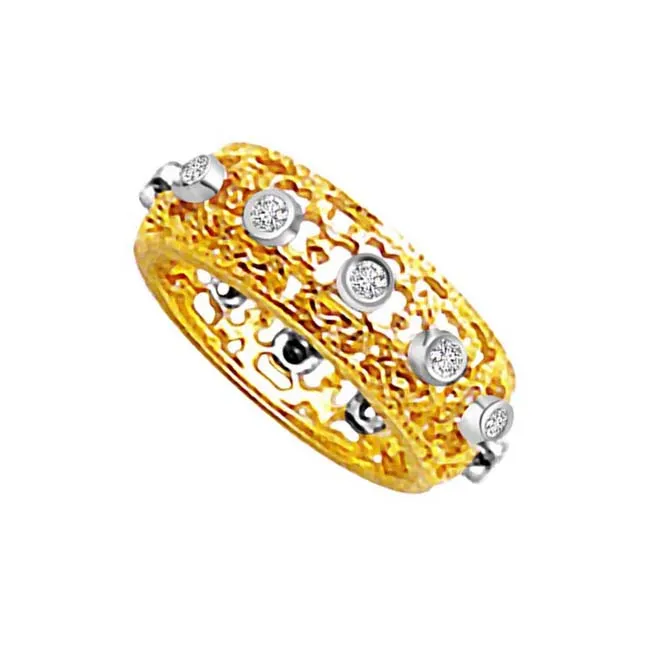 0.50ct Diamond rings in Two Tone Gold -2 Tone Half Eternity