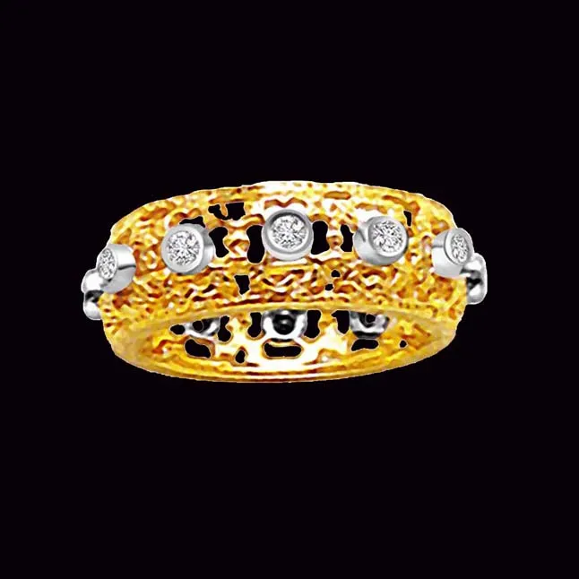 0.50ct Diamond rings in Two Tone Gold -2 Tone Half Eternity