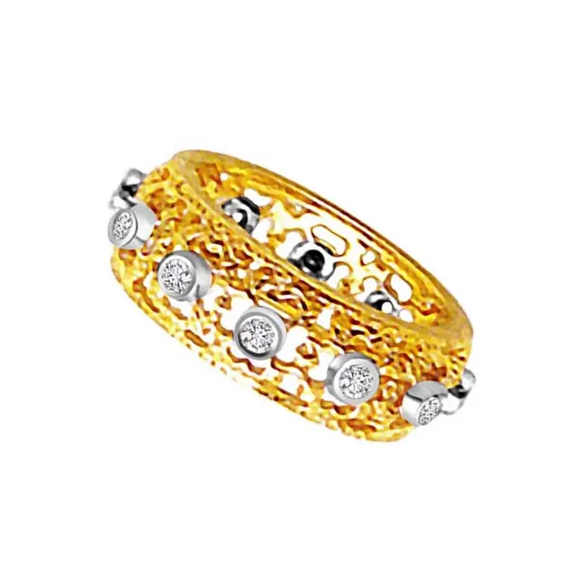 0.50ct Diamond rings in Two Tone Gold -2 Tone Half Eternity