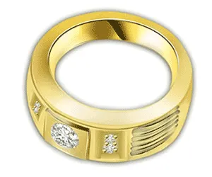 0.09cts Classy Yellow Gold Band with Fine Diamonds (SDR1375)