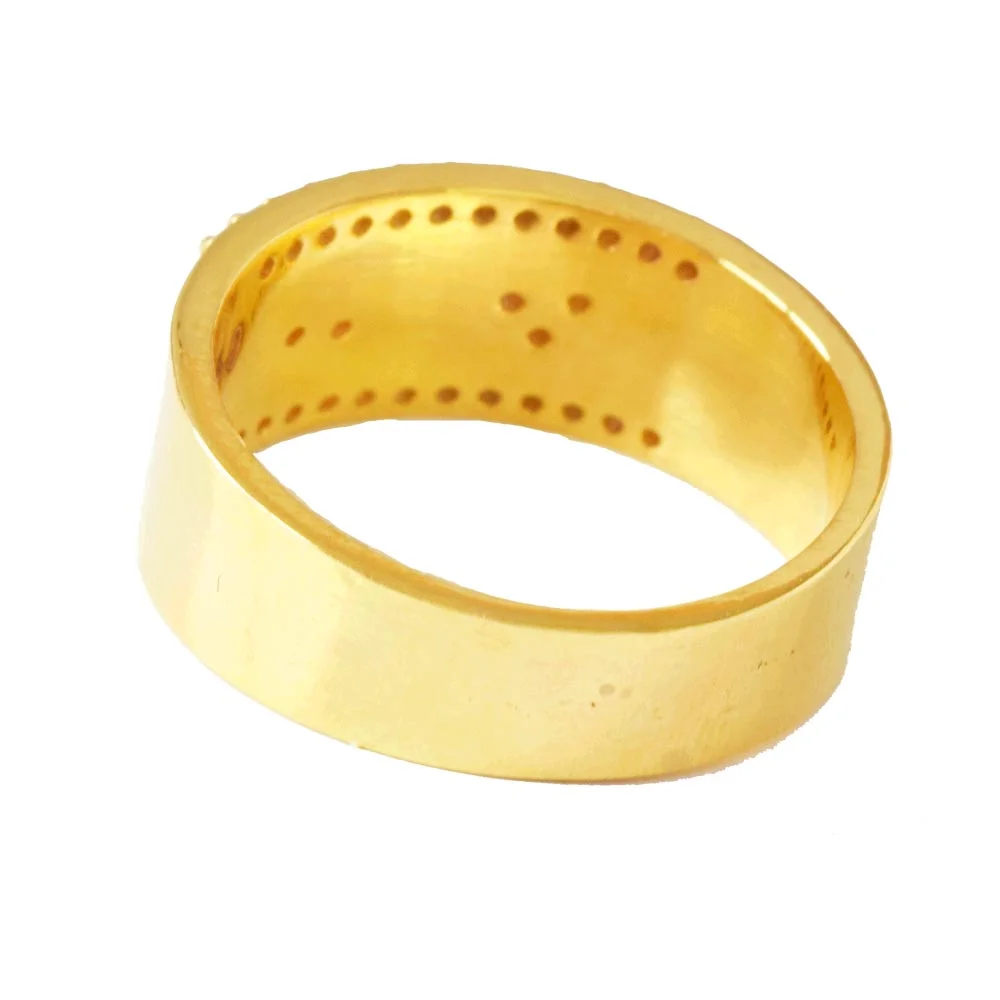 0.20cts Fancy Wide Band Diamond Ring in Two Tone Gold (SDR1381)