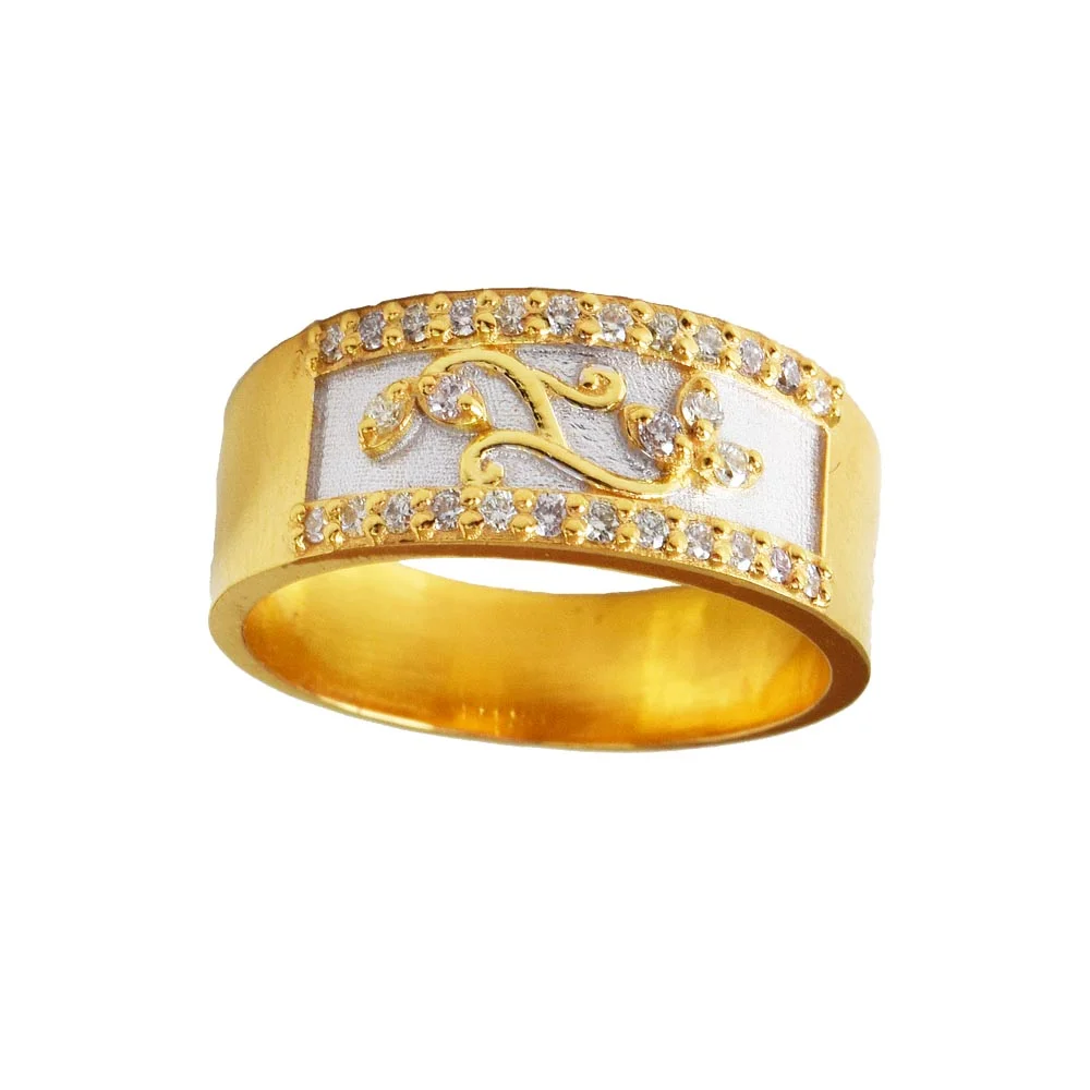 0.20cts Fancy Wide Band Diamond Ring in Two Tone Gold (SDR1381)